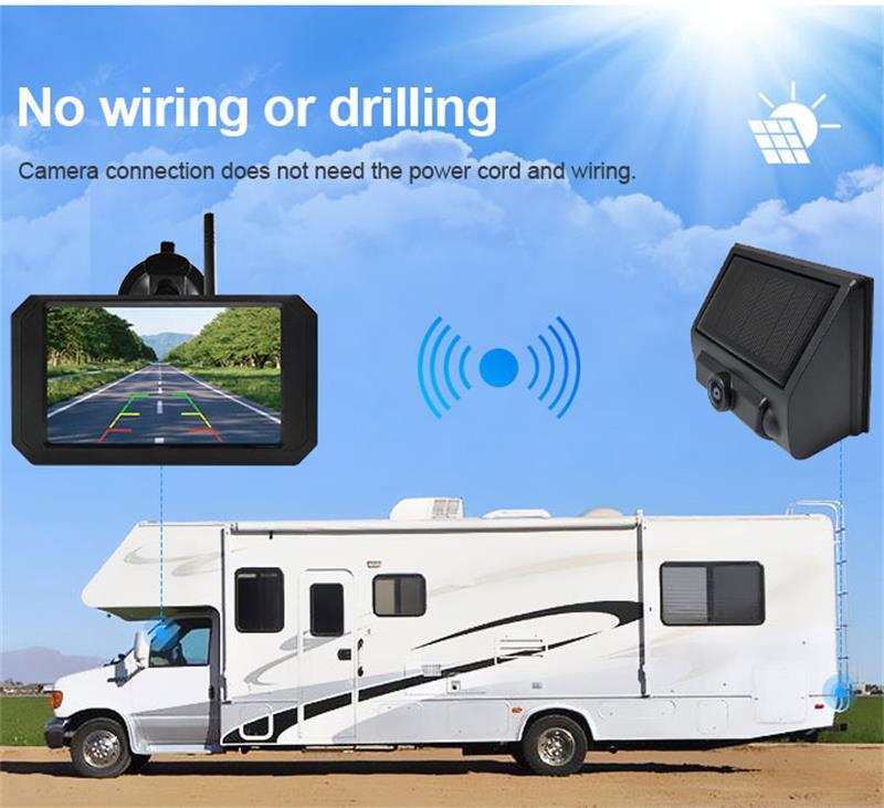 China Solar power battery operated wireless backup camera supplier